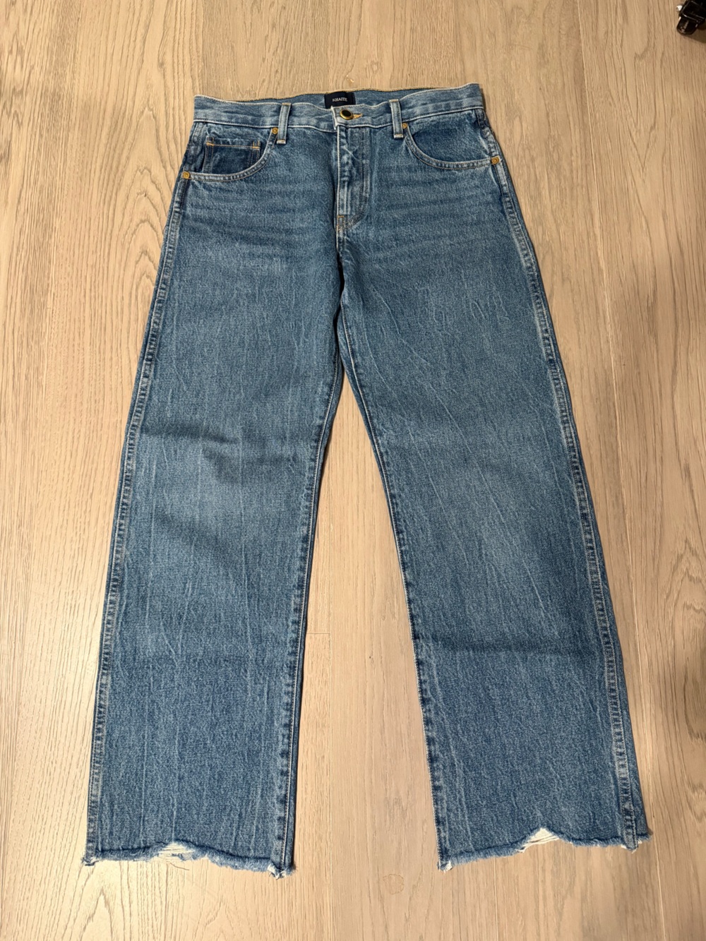 KHAITE Kerrie Straight-Leg Women’s Denim Jeans in Washed Blue